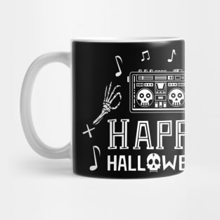 Happy Halloween boombox skull Mug